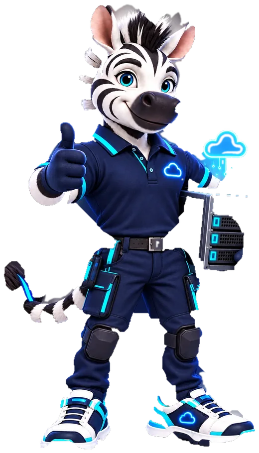Zebo, the HostZebo mascot